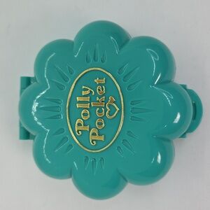 Polly Pocket Teal Flower Compact 1990 Water Fun park